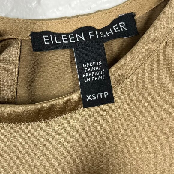Eileen Fisher Gold Champagne 100% Silk Tank Top - Picture 3 of 6